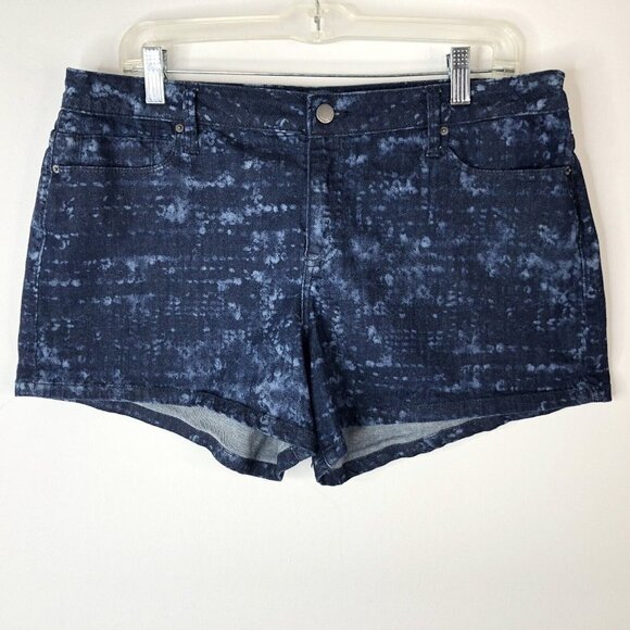Calvin Klein Jeans Womens Denim Short Size 31 (10-12) Blue Bleach Spots Stretchy - Picture 1 of 12